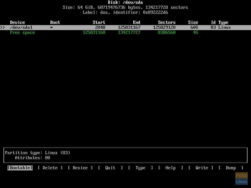 Making the partition bootable