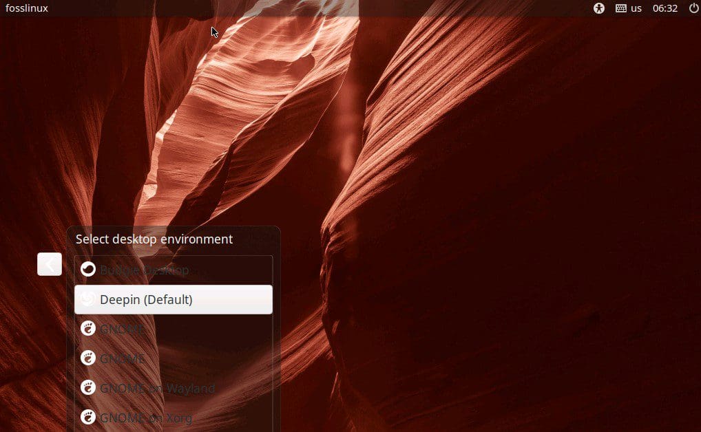 deepin login page