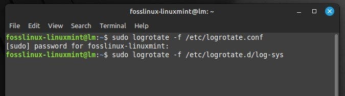 Rotating logs with a system file