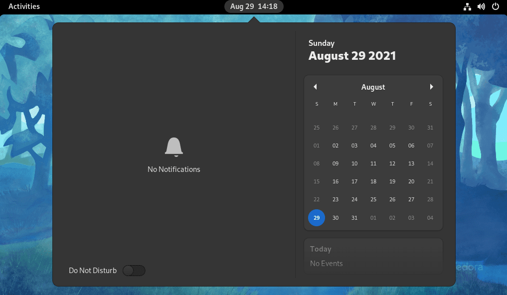 4. gnome notification area