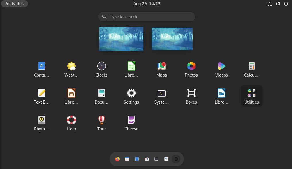 7. gnome full screen app launcher