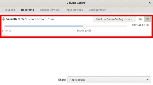 Adjusting volume level for applications