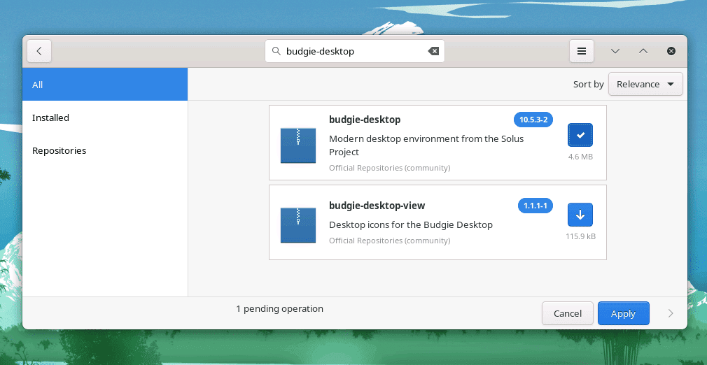 budgie desktop