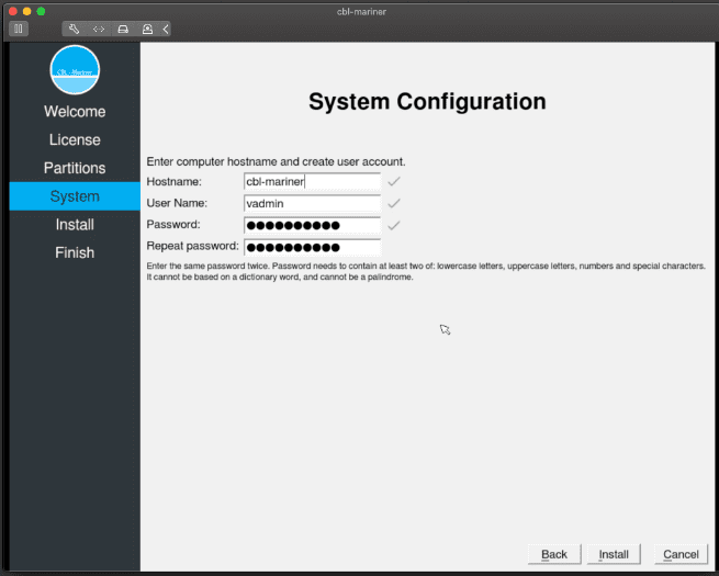 cbl mariner system final configuration setup