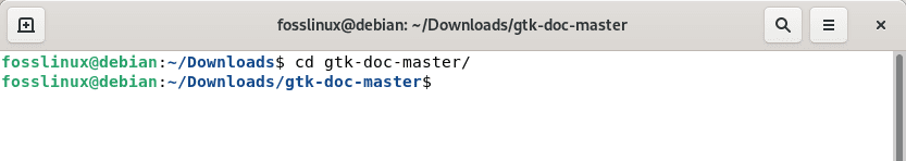 cd into the gtk doc master folder