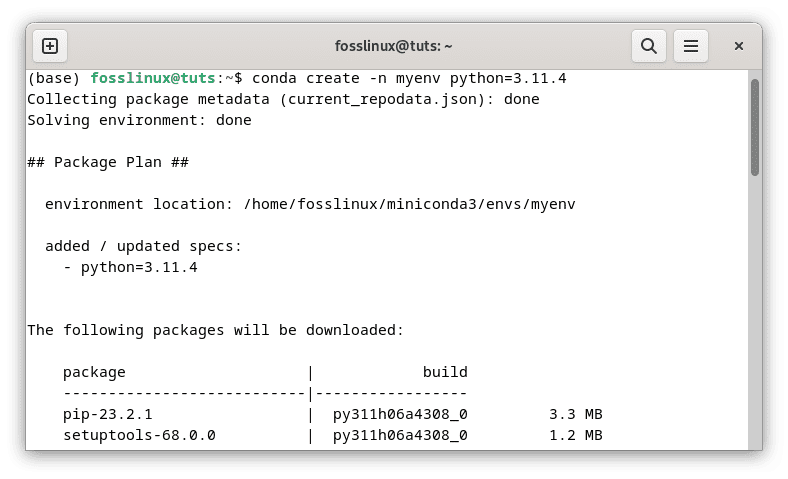 create new python environment