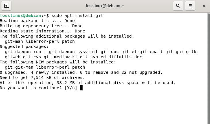 debian install git