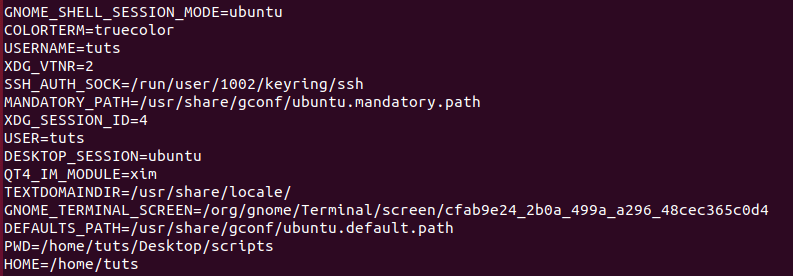 environment variables