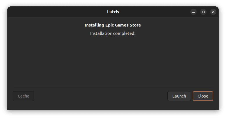 epic games store installation complete