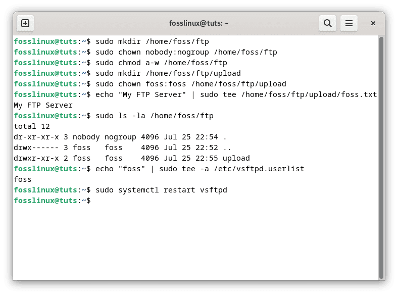 execute the following command to connect to filezilla