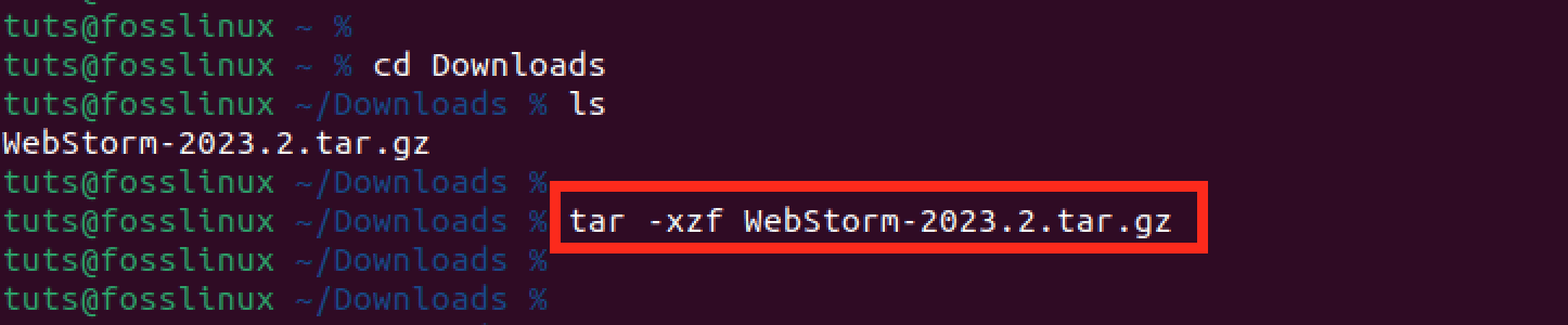 extract webstorm