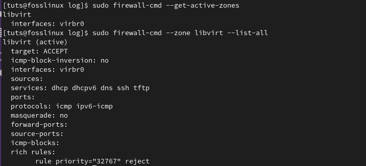 firewall-cmd sysadmin command