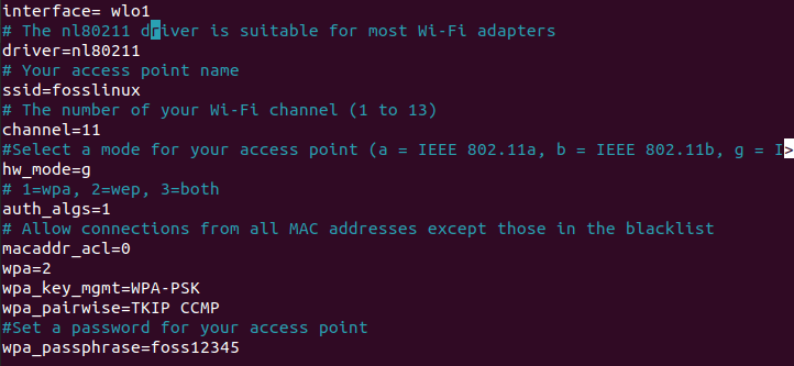 hostapd configuration