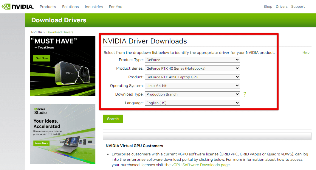 Identifying appropriate drivers