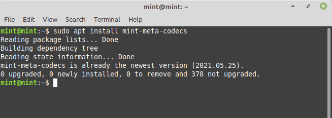 install mint codecs