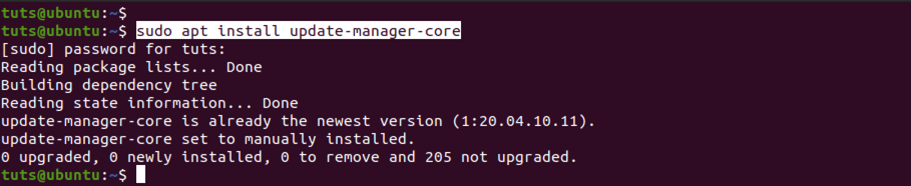 install update manager core