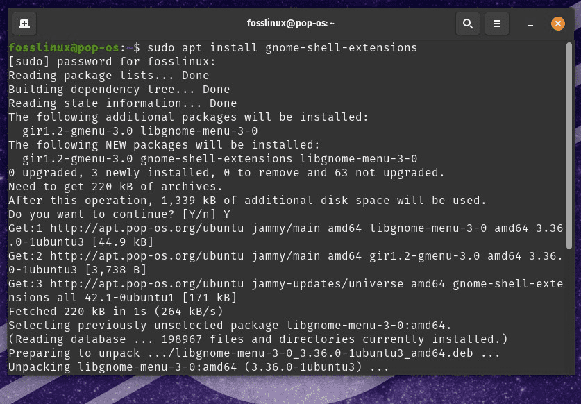 Installing GNOME shell extensions