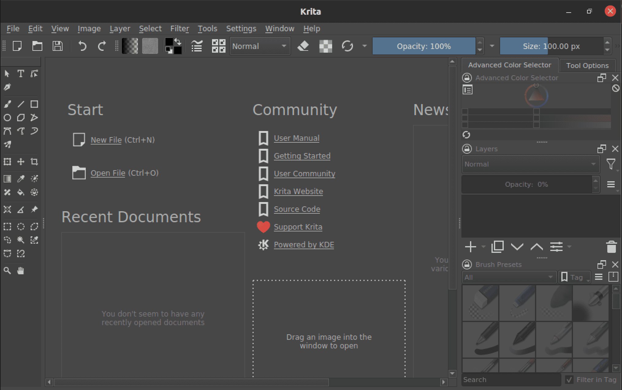 krita main window