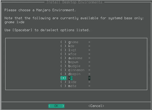 Manjaro Desktop Environment Installation