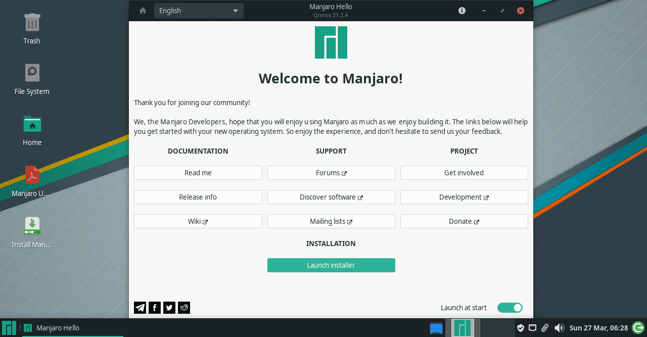 manjaro xfce installer