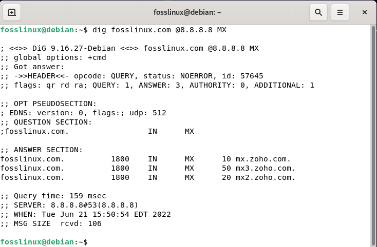 mx record lookup