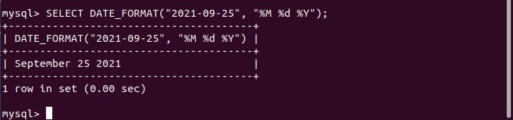 mysql show month, day and year respectively