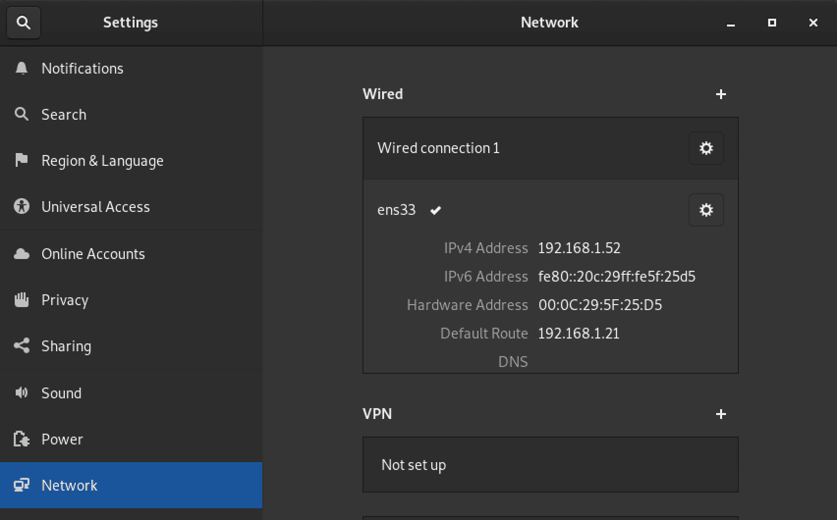 network settings