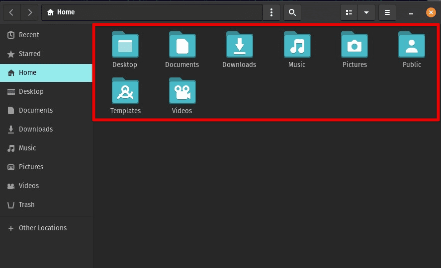 Pop!_OS dark mode file manager