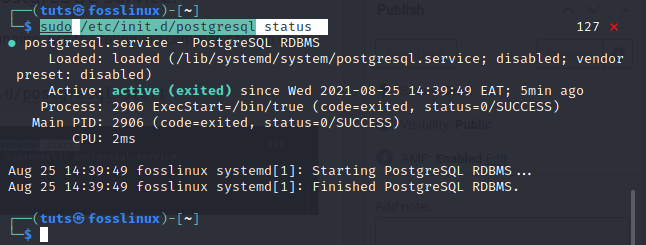 postgresql status