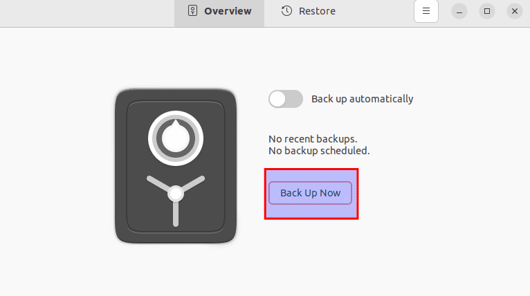 select backup now