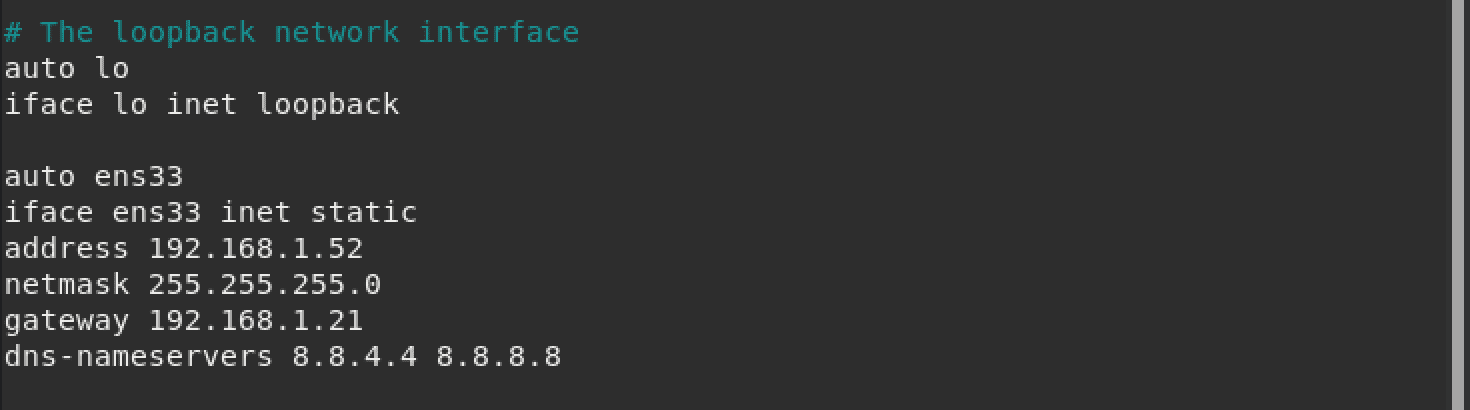 static ip configuration