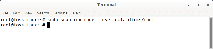 sudo snap run code as superuser