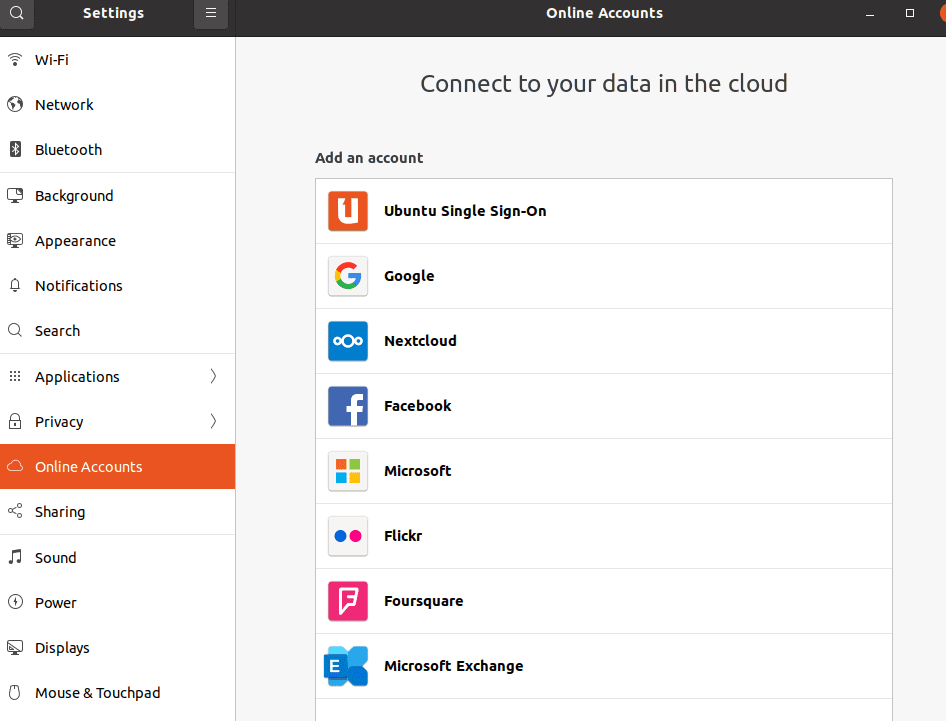 Ubuntu Online Accounts