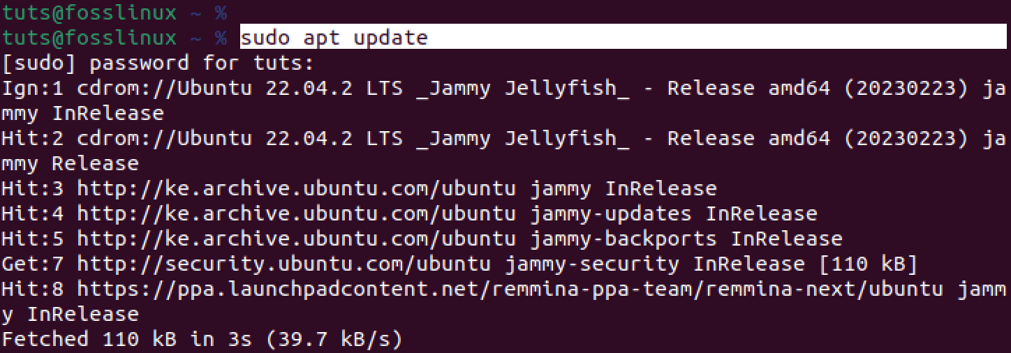 update ubuntu