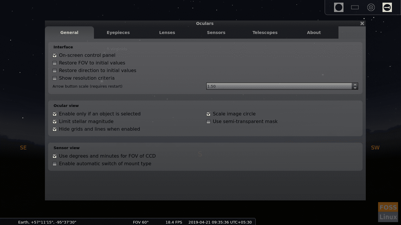 Top panel viewing options